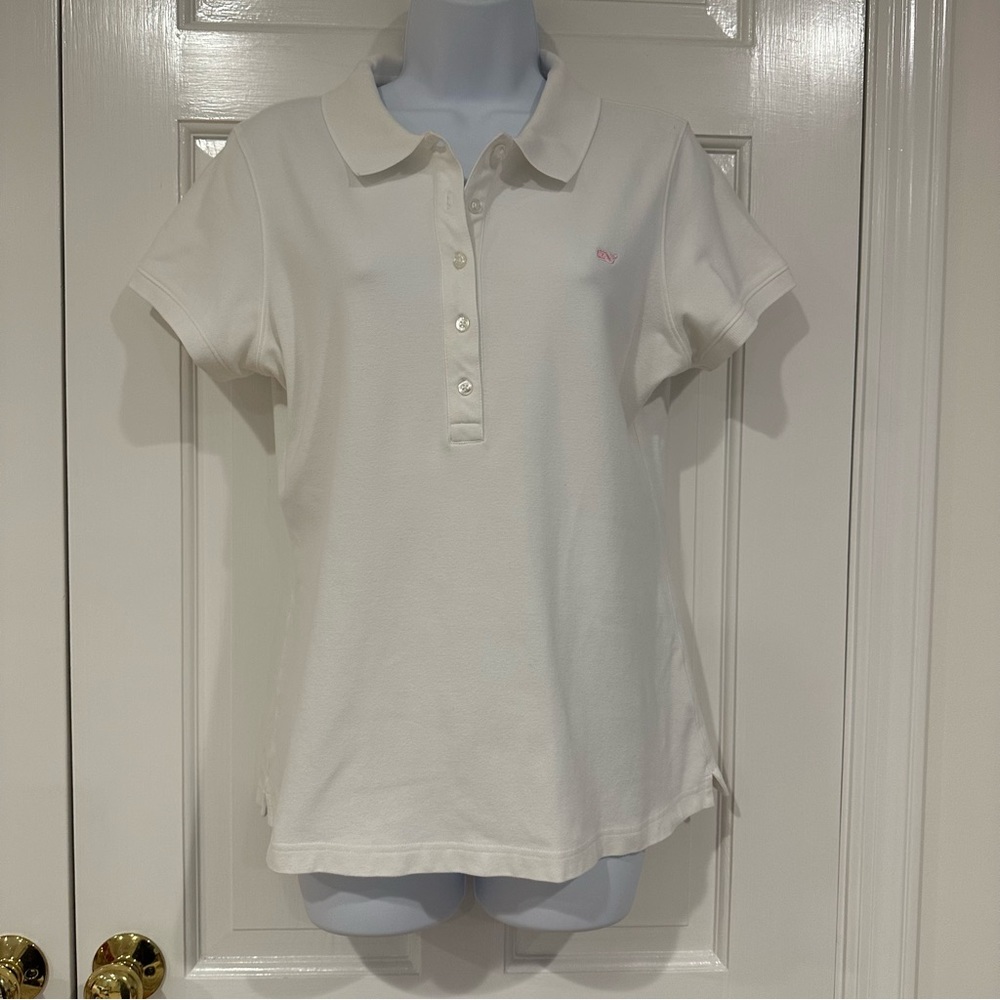 Vineyard vines women’s short sleeve cotton polo shirt size large